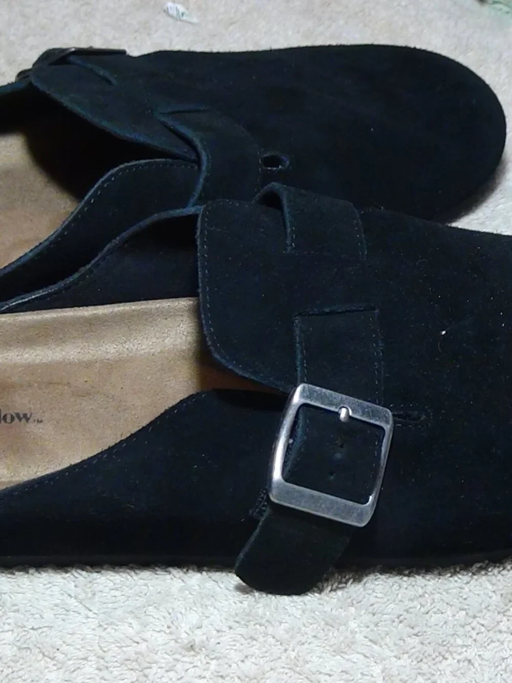 Mens Suede Leather Oswald Clogs Goodfellow & Co Size 11 Color Black
